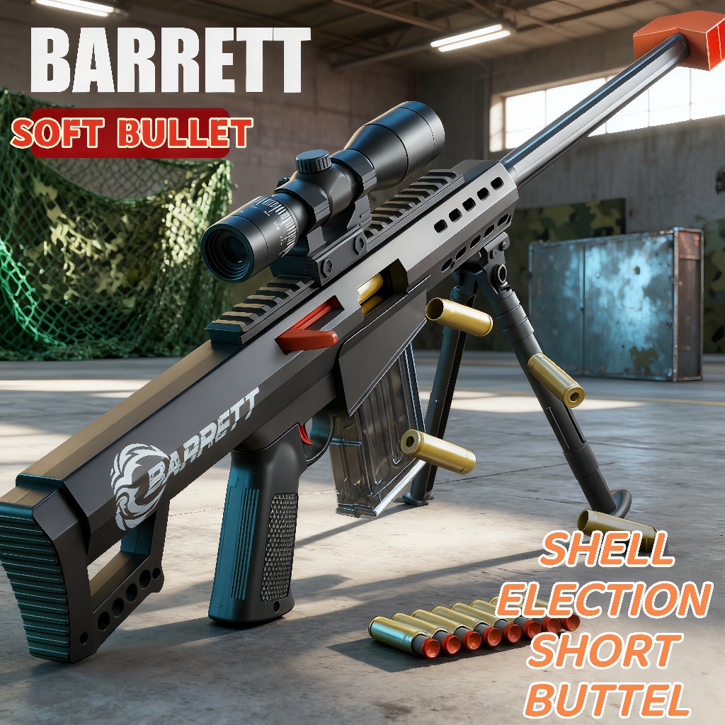 Barrett 98K Sniper Simulasi Shell Ejection Soft Bullet Gun AWM Barrett Simulasi Gun Soft Gun Toy