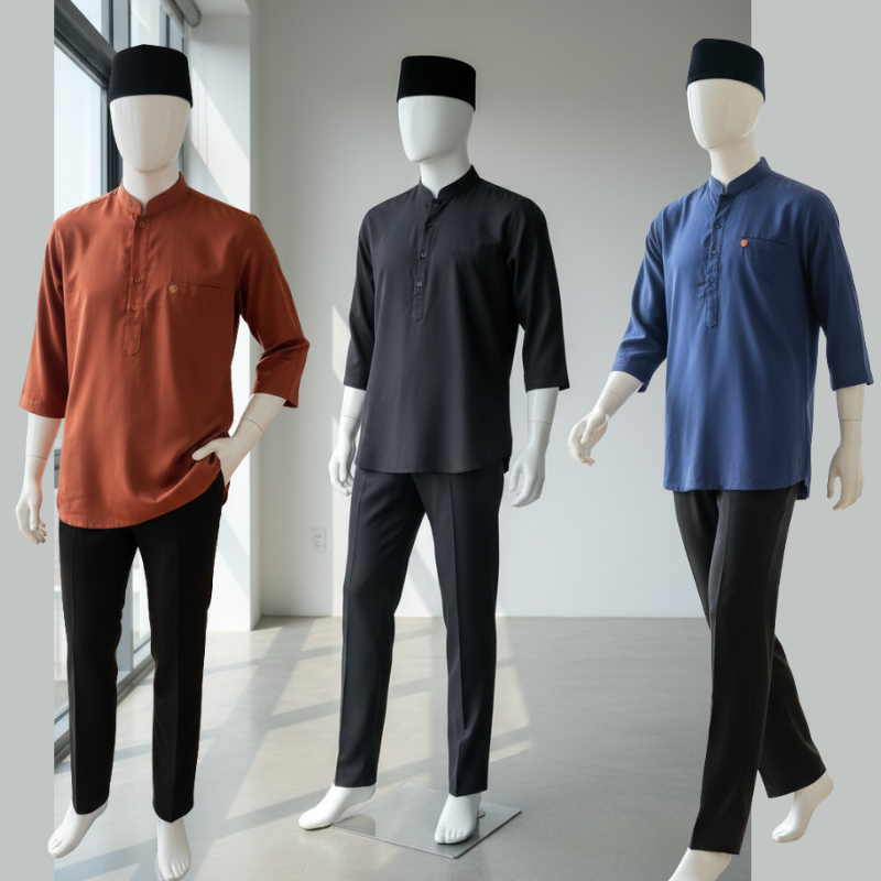 Adhipa Koko Kurta Couple Model Nizar Polos kancing