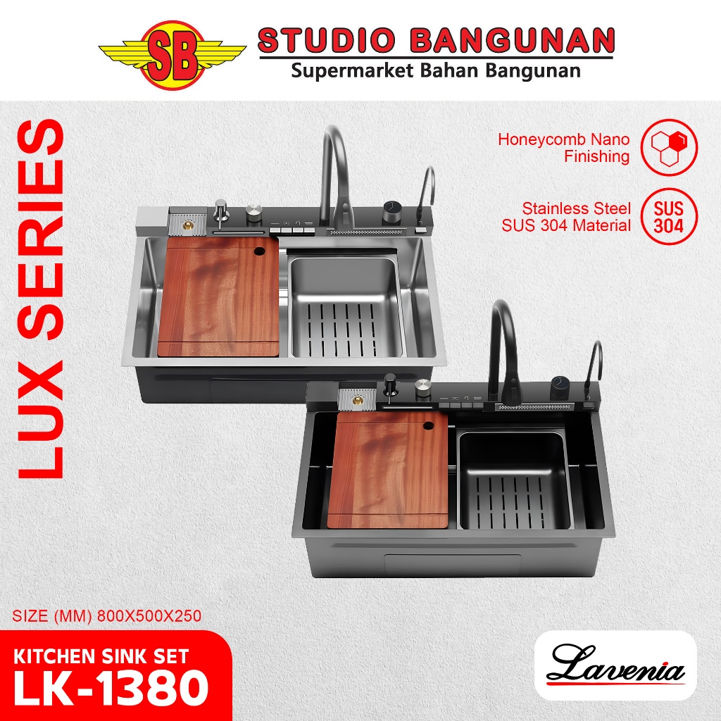 LAVENIA Kitchen Sink Set Stainless Steel SUS 304 LK-1380