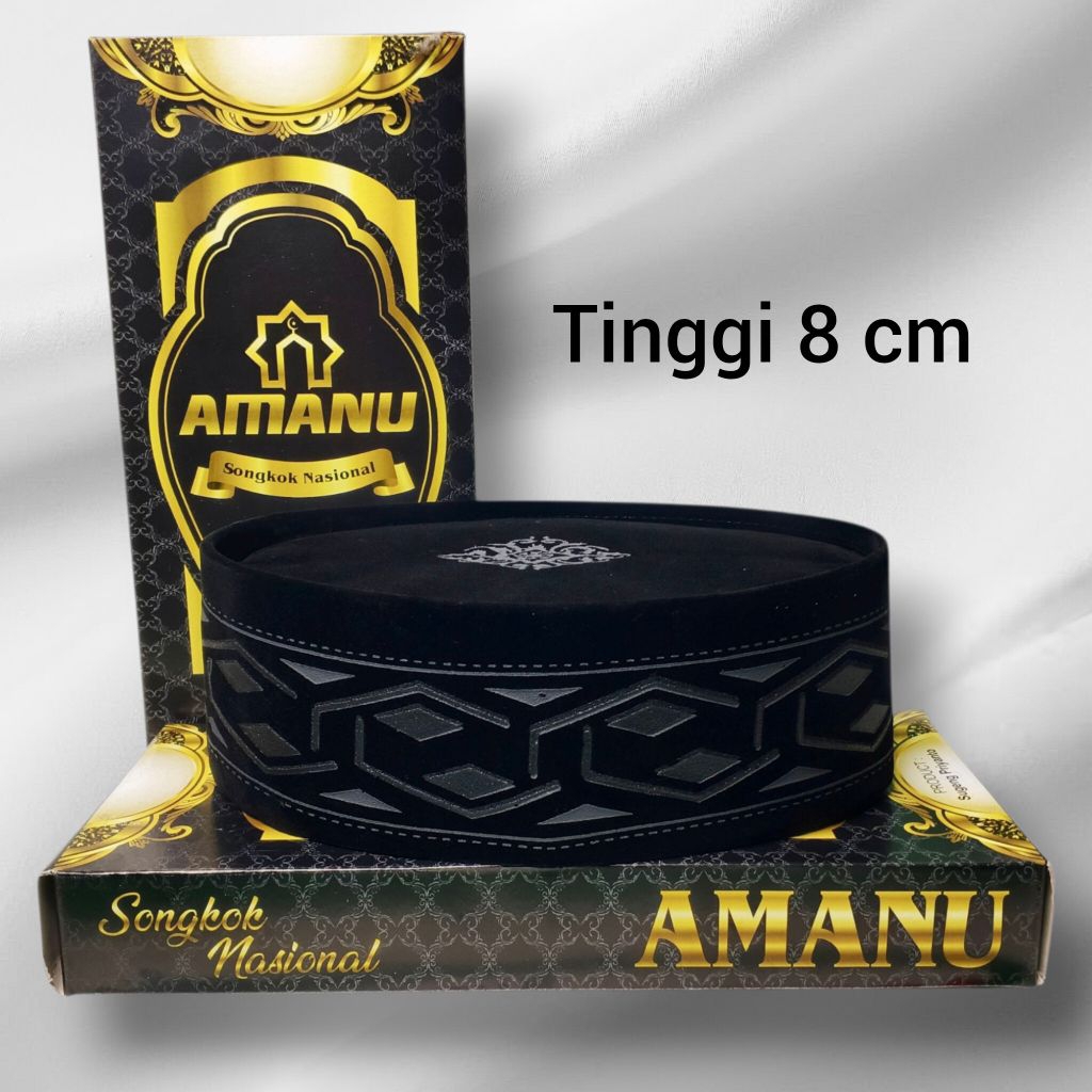 Peci tinggi 8 Batik Hitam 3d / Songkok tinggi 8 cm motif keren