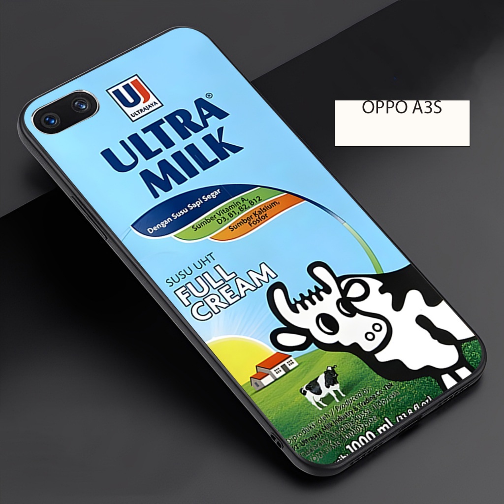 (FC31) Softcase Kaca Glossy For OPPO A3S - Motif Minuman - Casing Anti Pecah Anti Gores dan Kotoran