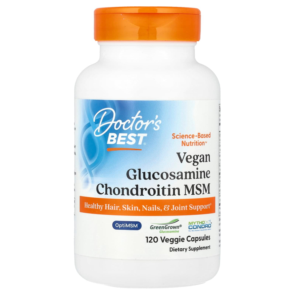 Doctor's Best Vegan Glucosamine Chondroitin MSM 120 Veggie Caps