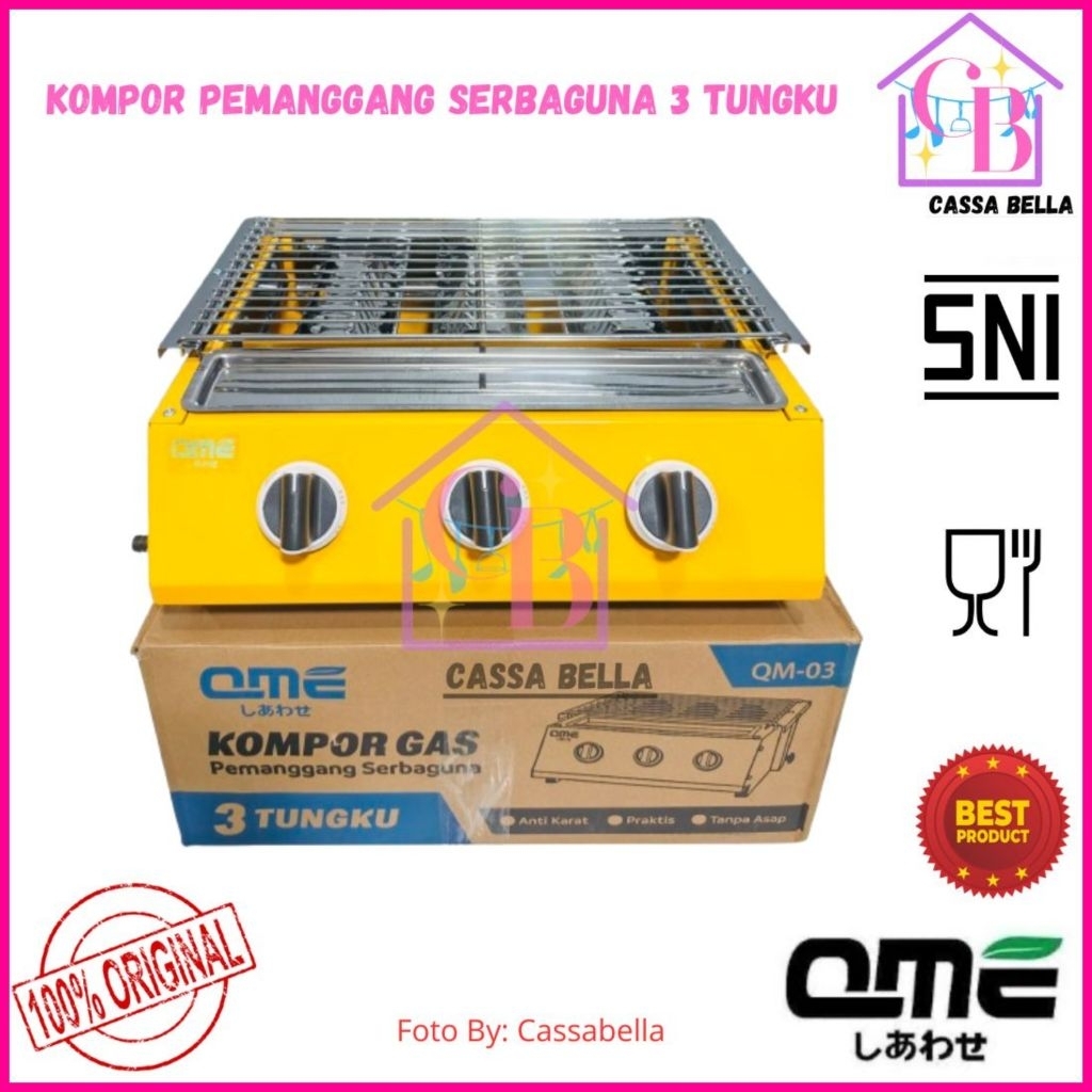 Kompor Panggangan Sosis 3 Tungku / Kompor Pemanggang Serbaguna 3 Tungku / Kompor Panggang 3 Tungku Q