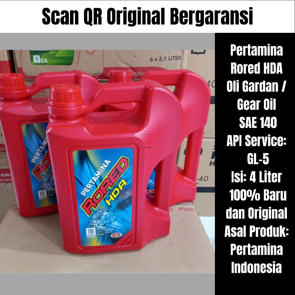 Oli transmisi/ Oli Gear/ Oli Garda, Pertamina Rored HDA SAE 140 4L