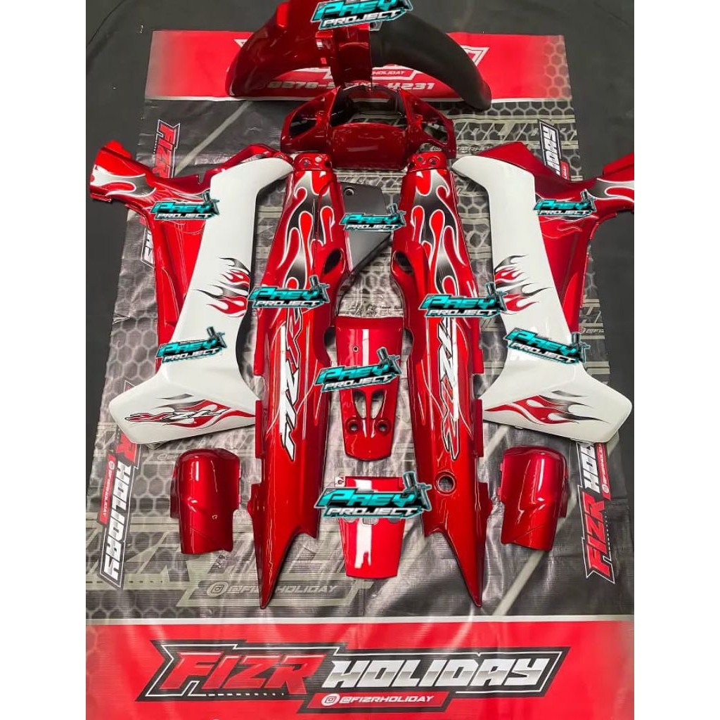 Full body halus Yamaha Fiz R striping api. cover body halus Yamaha Fiz R Full set