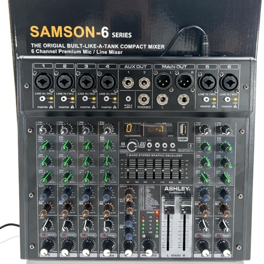 Mixer Audio Bluetooth Ashley Samson6 6 Channel/Soundcard Mixer Audio Ashley Samson 6 6Ch USB