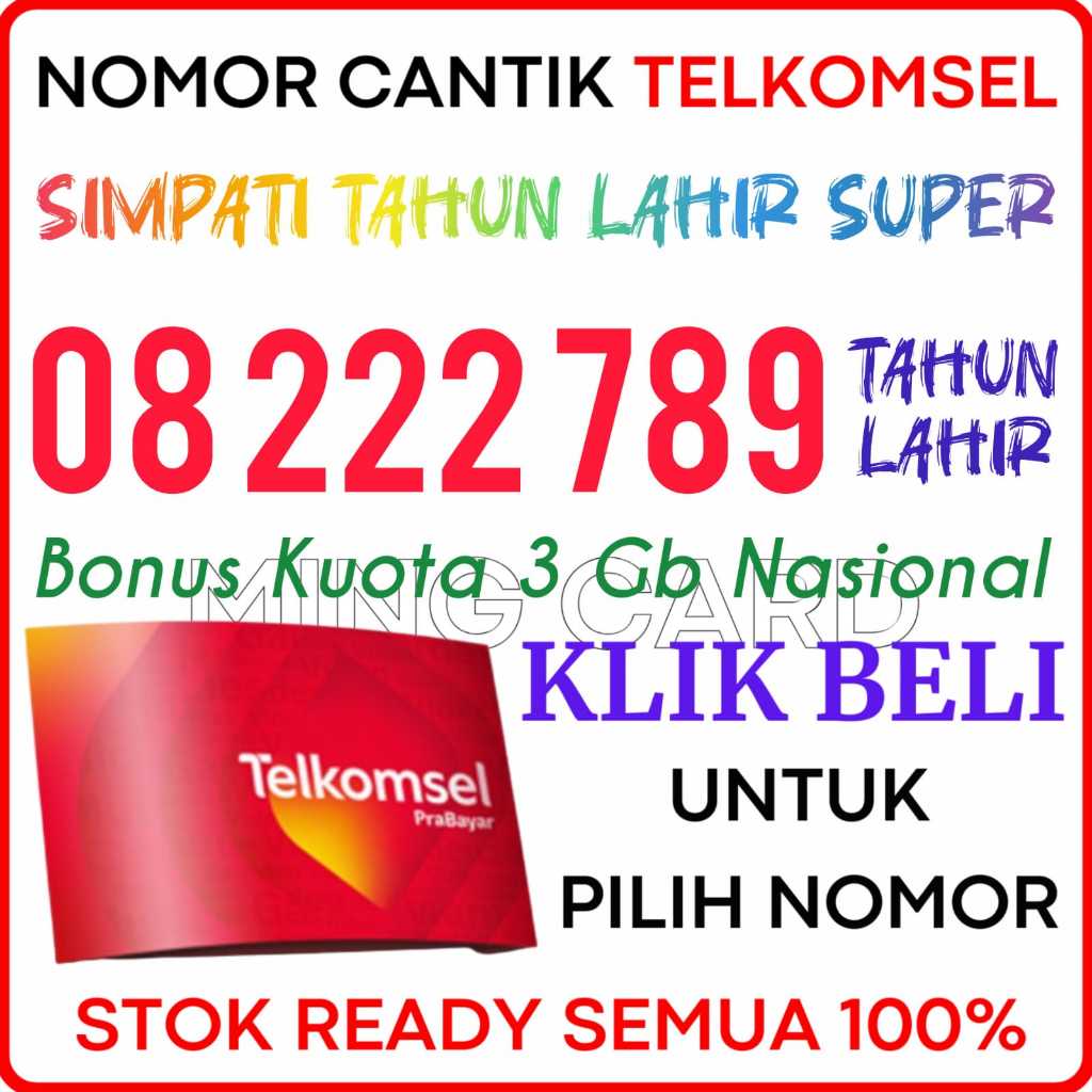TIPE TAHUN LAHIR 789 SUPER - Nomor Cantik Telkomsel 4G/5G Kartu Perdana Simpati Cantik Prabayar Tahu