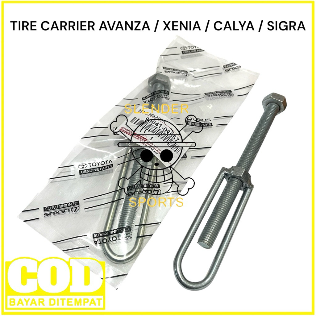TIRE CARRIER AVANZA - BAUT GANTUNGAN BAN SEREP AVANZA CALYA - MUR BAUT GANTUNGAN BAN SEREP AVANZA XE