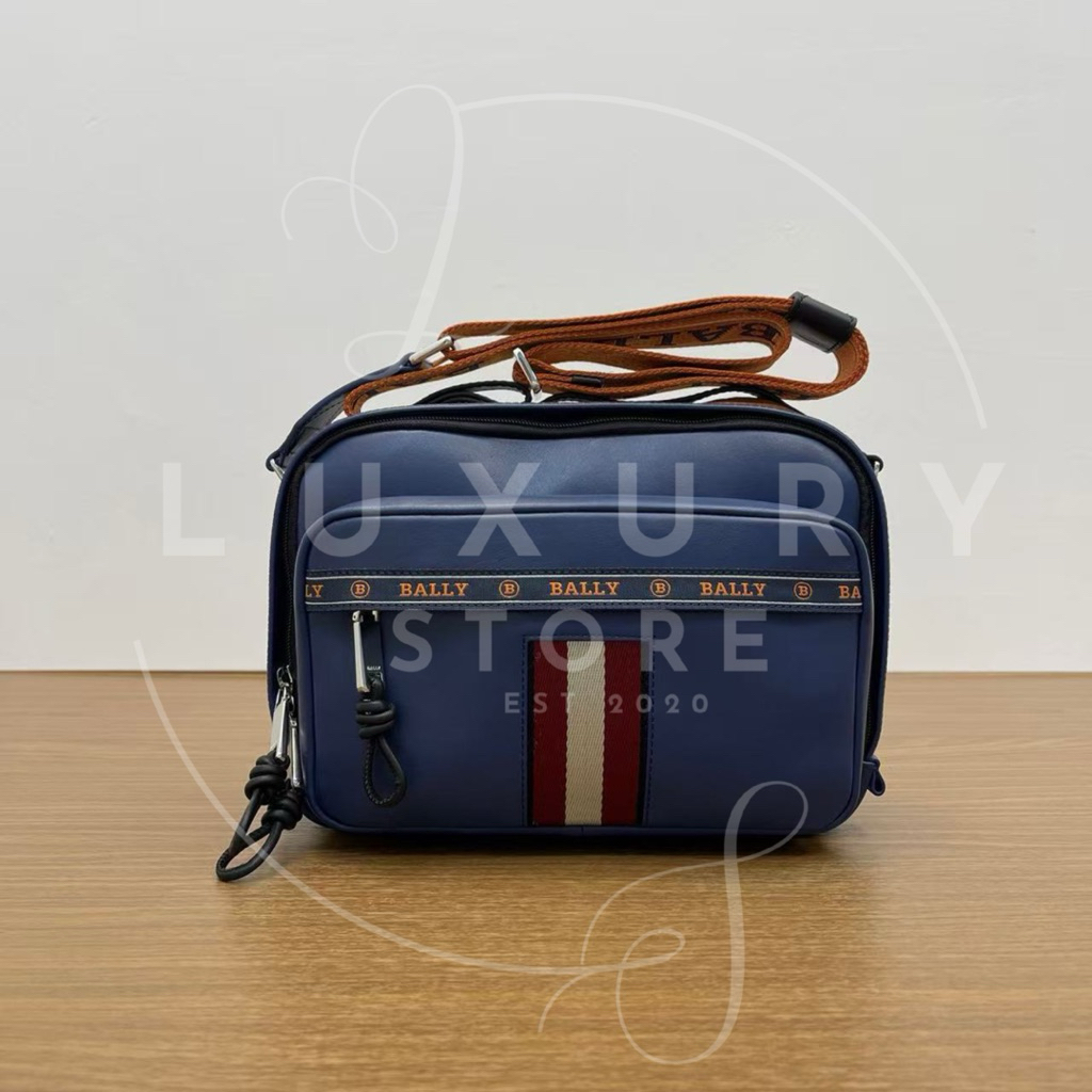 LUXURY STORE Tas Bally Hobs Navy Crossbody Bag Men Original