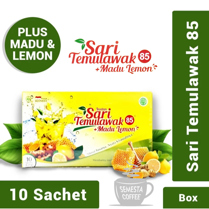 Sari Temulawak 85 + Madu Lemon - Minuman Ekstrak Sari Alami - isi 10 sachet 20g
