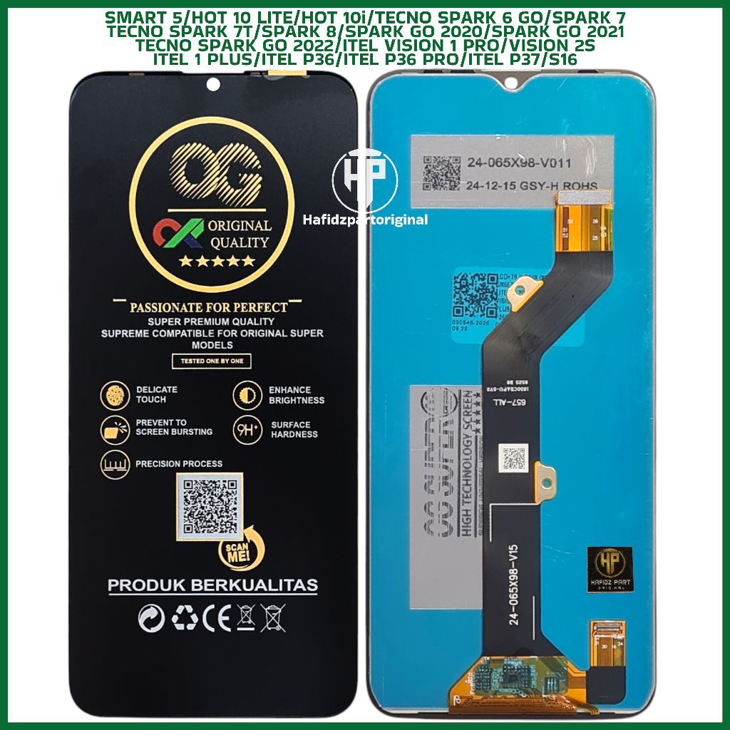 Lcd Touchscreen Infinix Smart 5 / Hot 10 Lite / Hot 10i / Tecno Spark 6 GO / Spark GO 2020 / Spark G