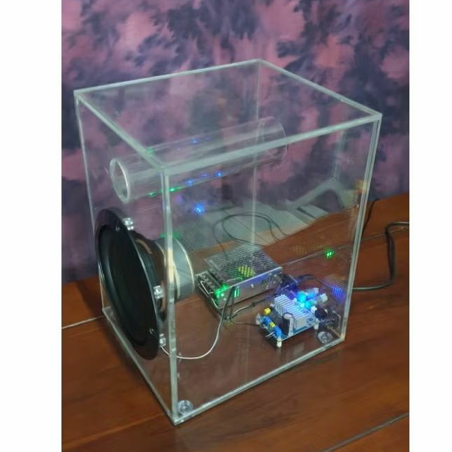 DIY Subwoofer aktif akrilik transparan  6inch superbass horeq