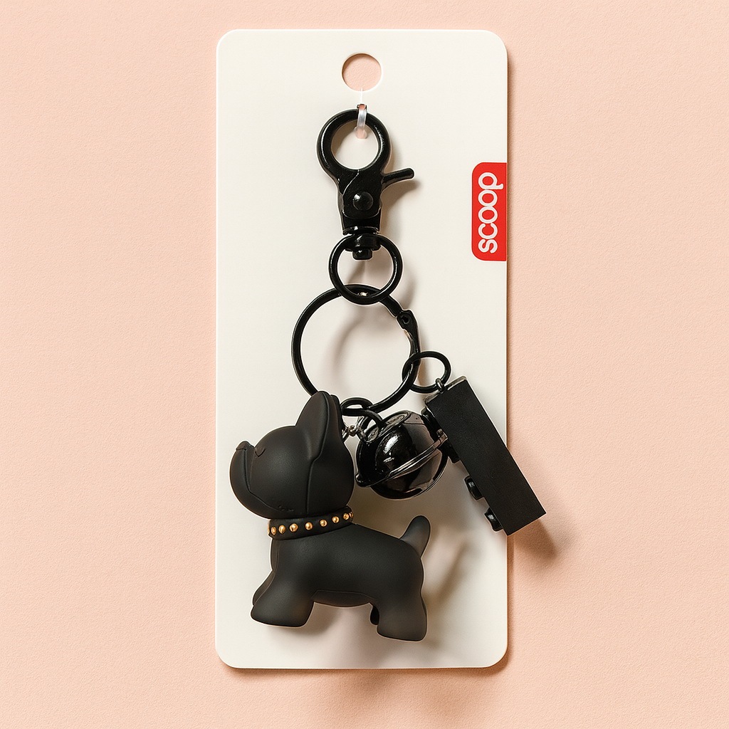 Scoop Gantungan Tas Kunci Bag Charm Beads Phone Strap Frenchie Hitam 75090700