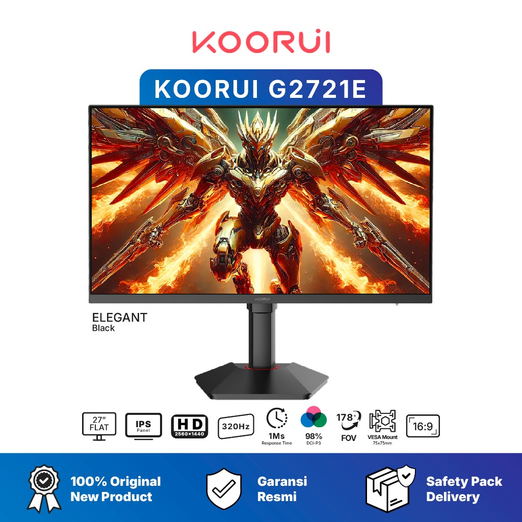 Official Koorui Indonesia - Koorui G2721E - PC Monitor Gaming Flat 27” | Ultra Cepat 320Hz | 1ms Res