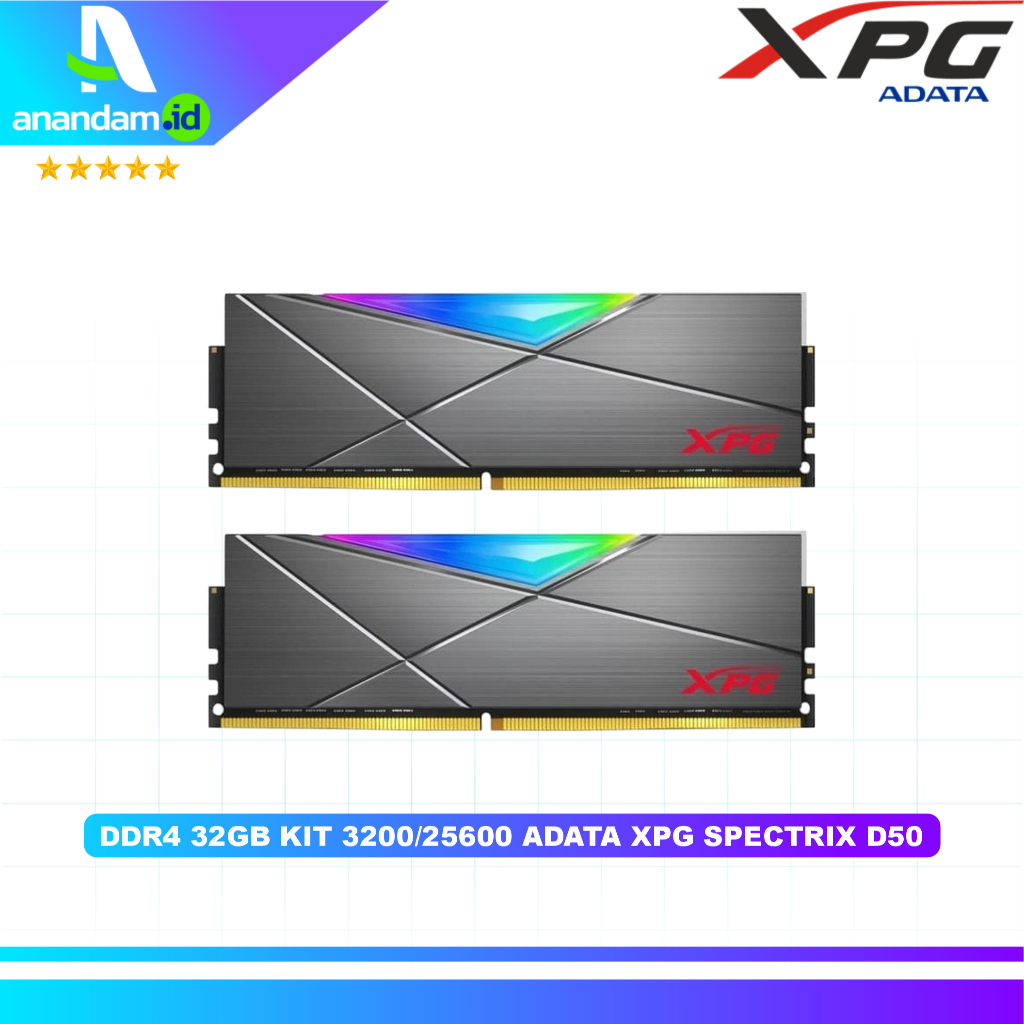 ADATA DDR4 XPG SPECTRIX D50 PC25600 3200MHz 32GB (2X16GB) RGB