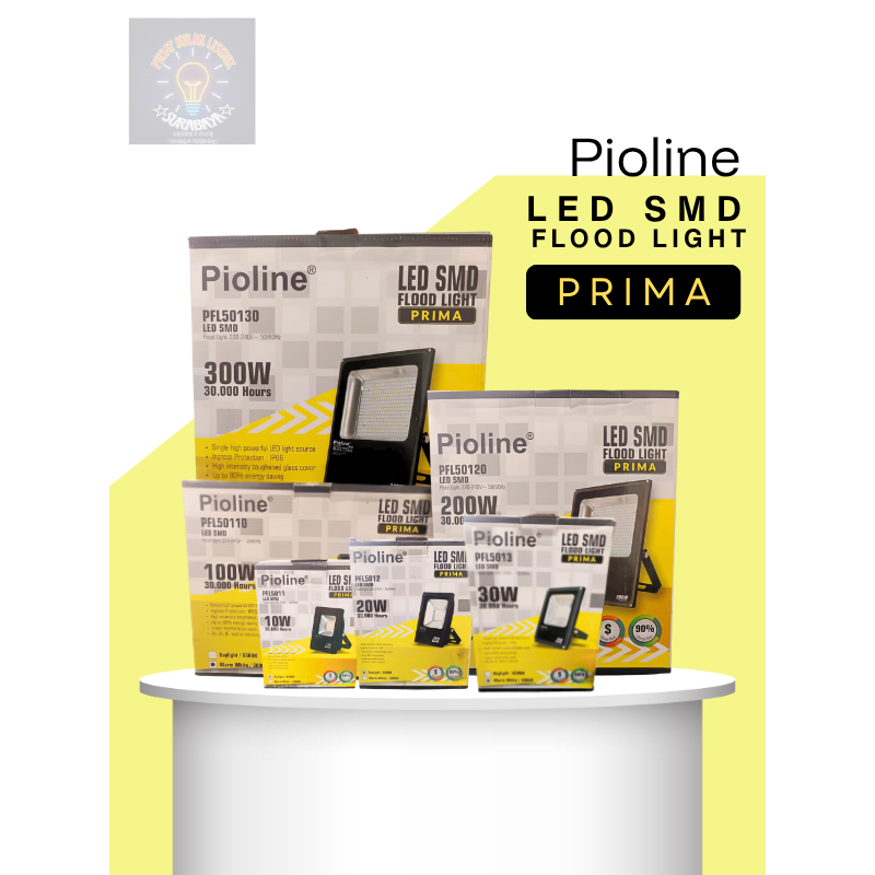 Pioline LED SMD Flood Light / Lampu Sorot Prima 100W 200W 300W Daylight