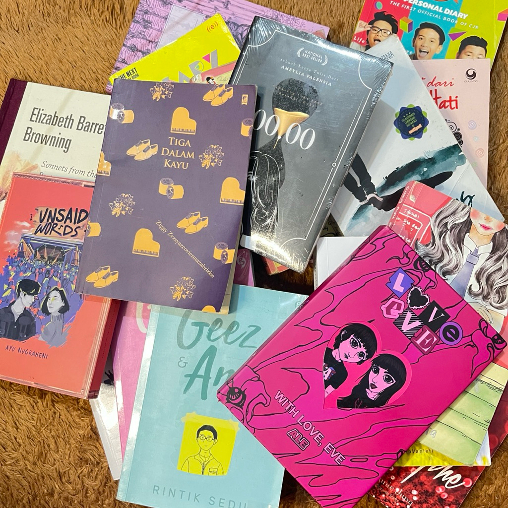 preloved novel buku wattpad au catastrophe, kakak kelas, ketua kelas, notebook butterflies abel khai