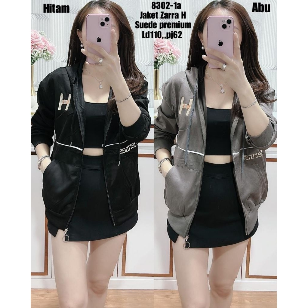 [REAL PIC] JAKET SUEDE IMPORT WANITA HOODIE