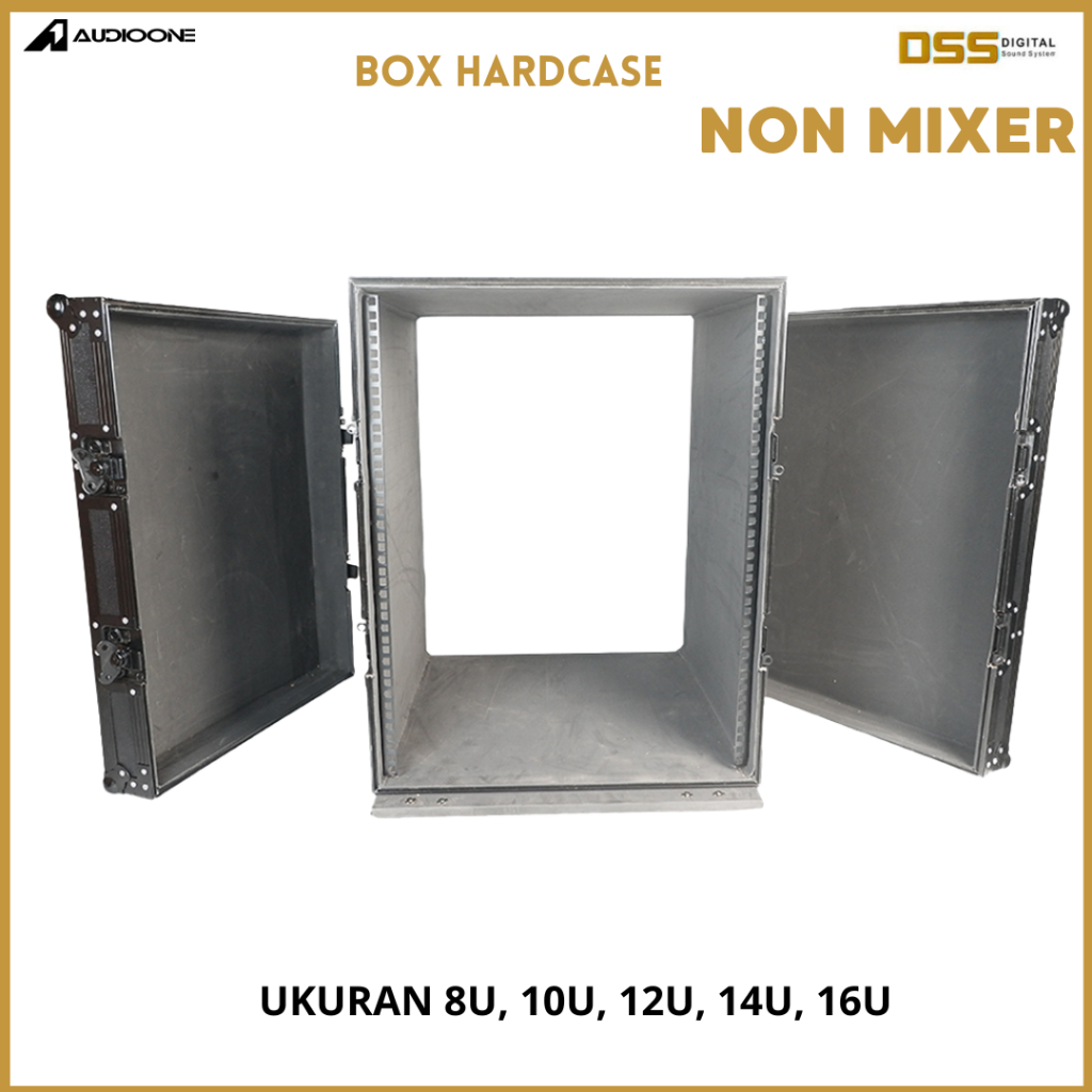 Box Hardcase Non Mixer 12U, 10U, 8U, 14U, 16U List Hitam Box Aksesoris Audio Sound System I DSS