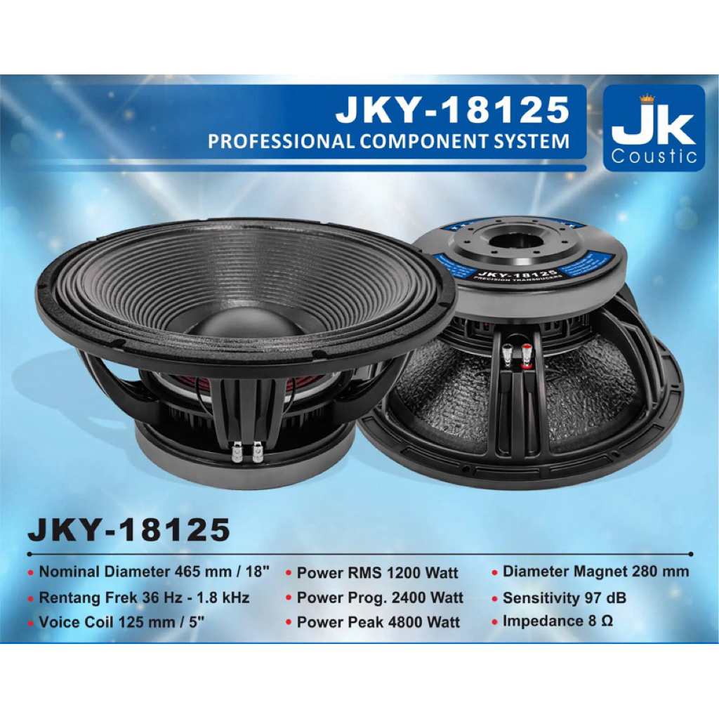 speaker subwoofer 18 inch jk coustic type jky 18125