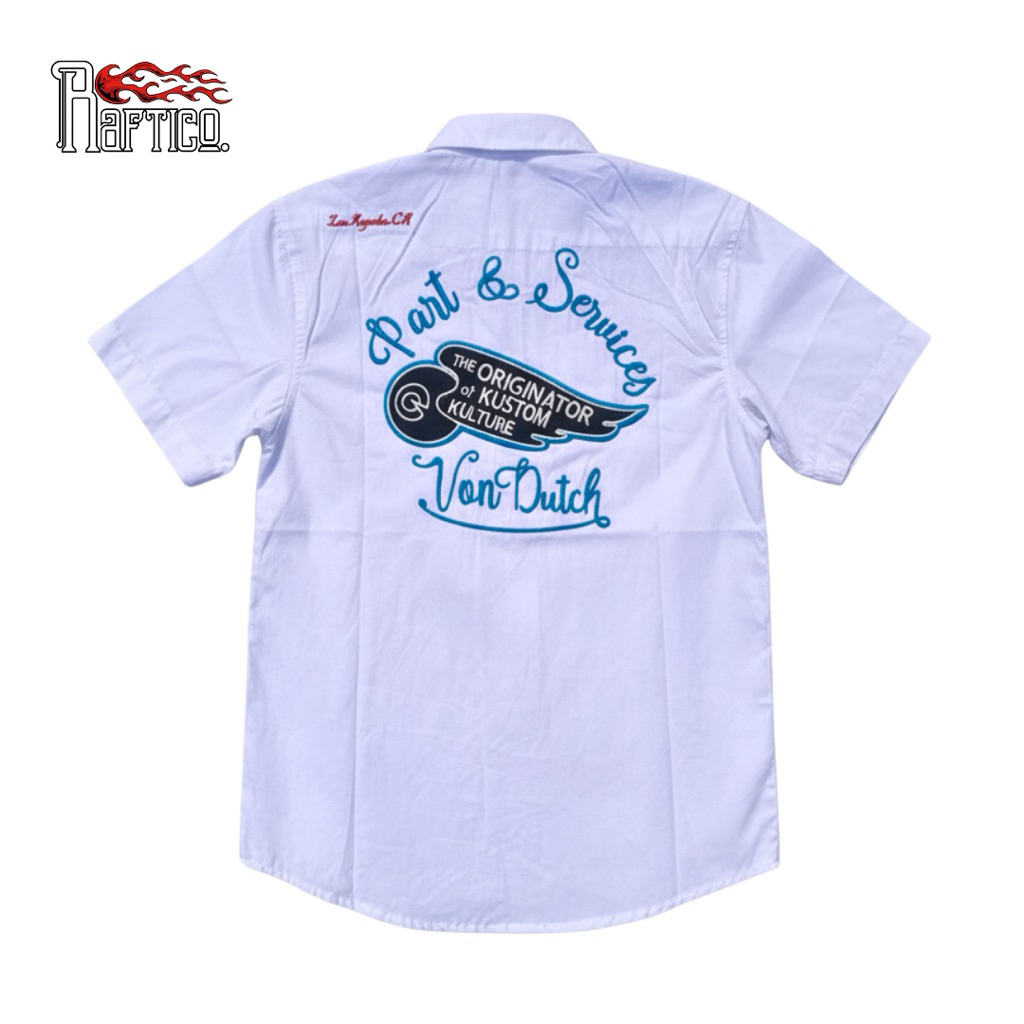 Kemeja Katun Pria Full Bordir -  VonDutch Workshirt Original Store