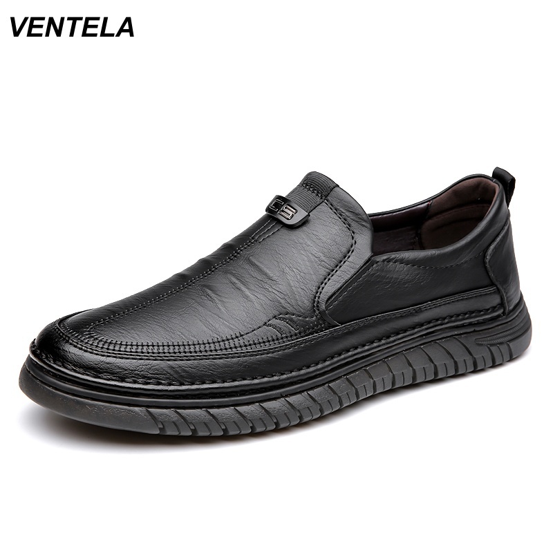 Sepatu Kulit Pria Formal Slip On Hitam Sepatu