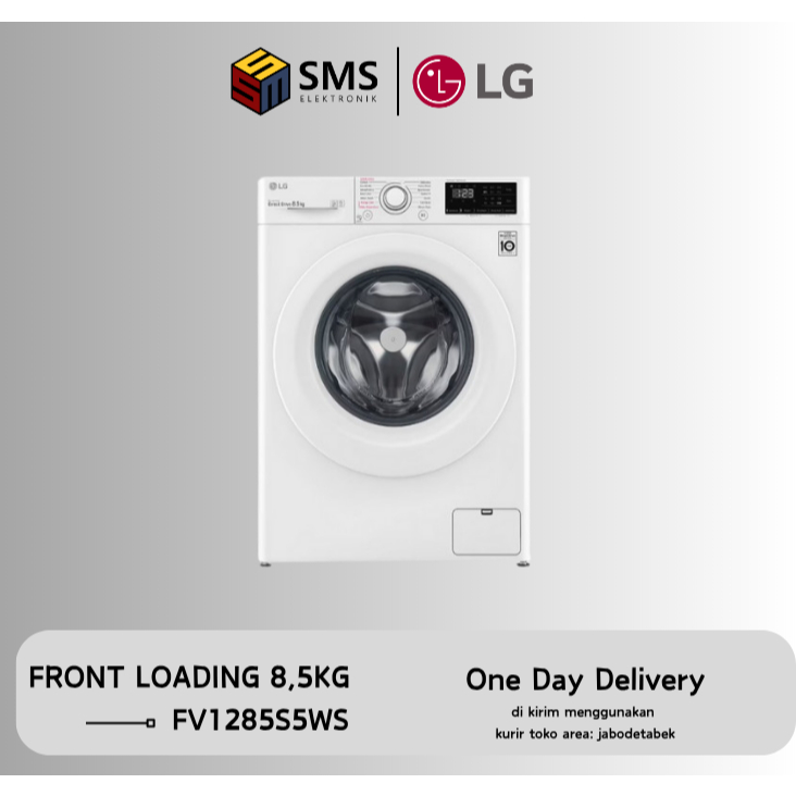 LG FV1285S5WS MESIN CUCI WASHER 8.5 KG FV-1285S5WS FV1285 1285S5WS