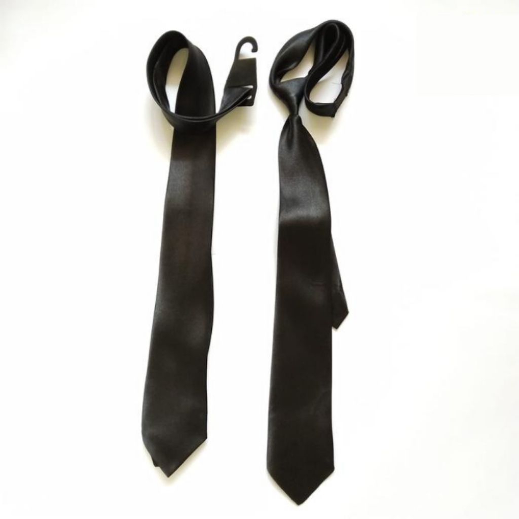 Dasi Hitam Polos Instan | Dasi Hitam Pria Wanita | Dasi Sekolah Dasi Kantor