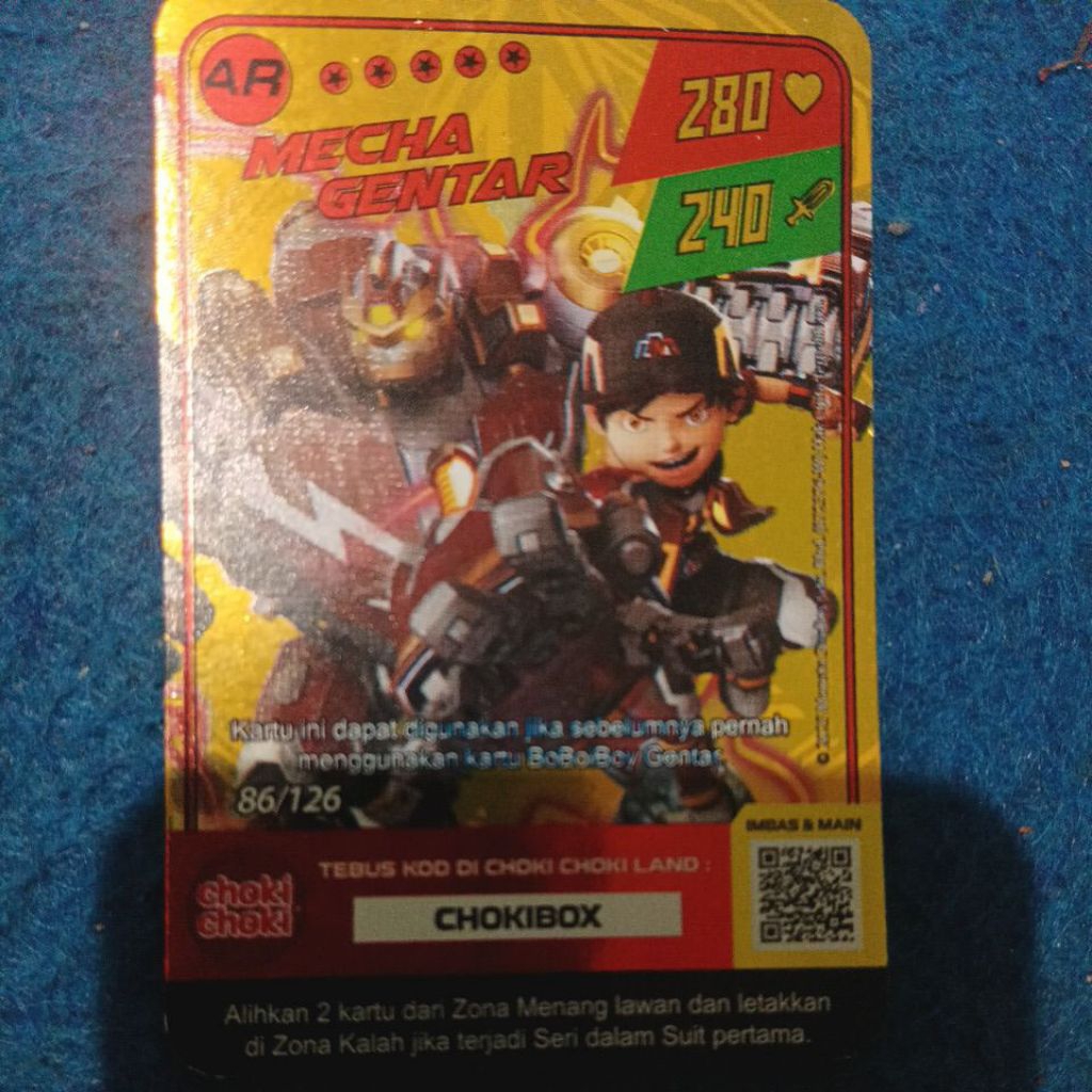 Boboiboy galaxy monsta Galaxy Card X Choki Choki Mecha Gentar