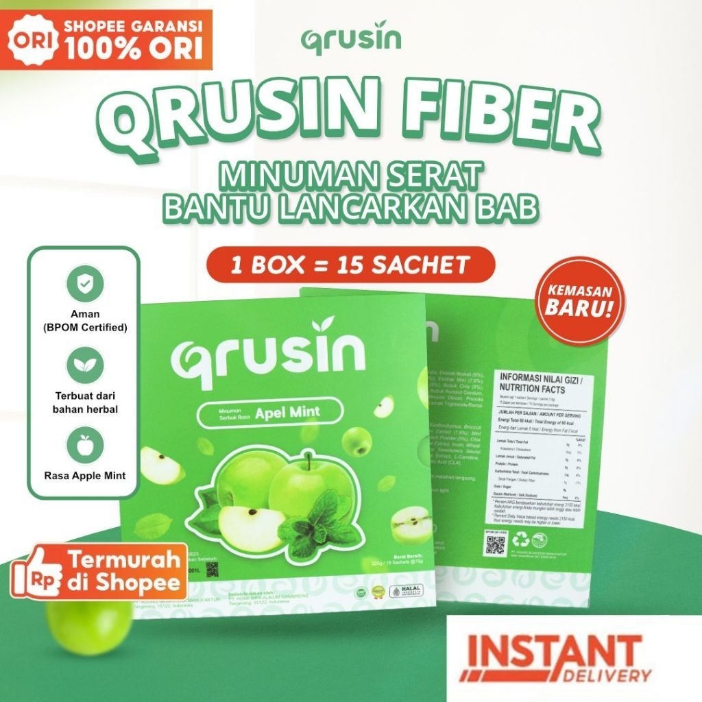QRUSIN fiber drink Minuman serat Pelangsing