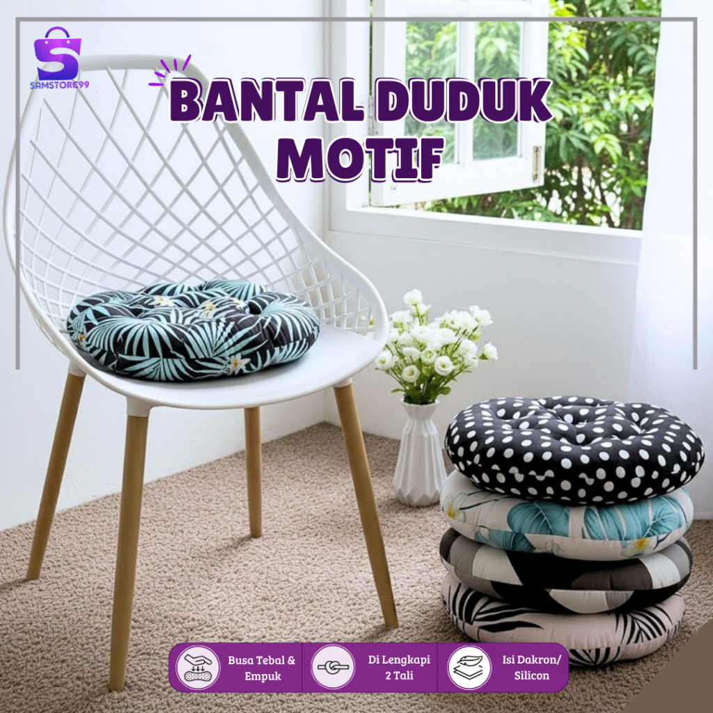 Bantal Alas Duduk Bulat Bantal Lesehan Bantal Duduk Empuk Anti Kempes