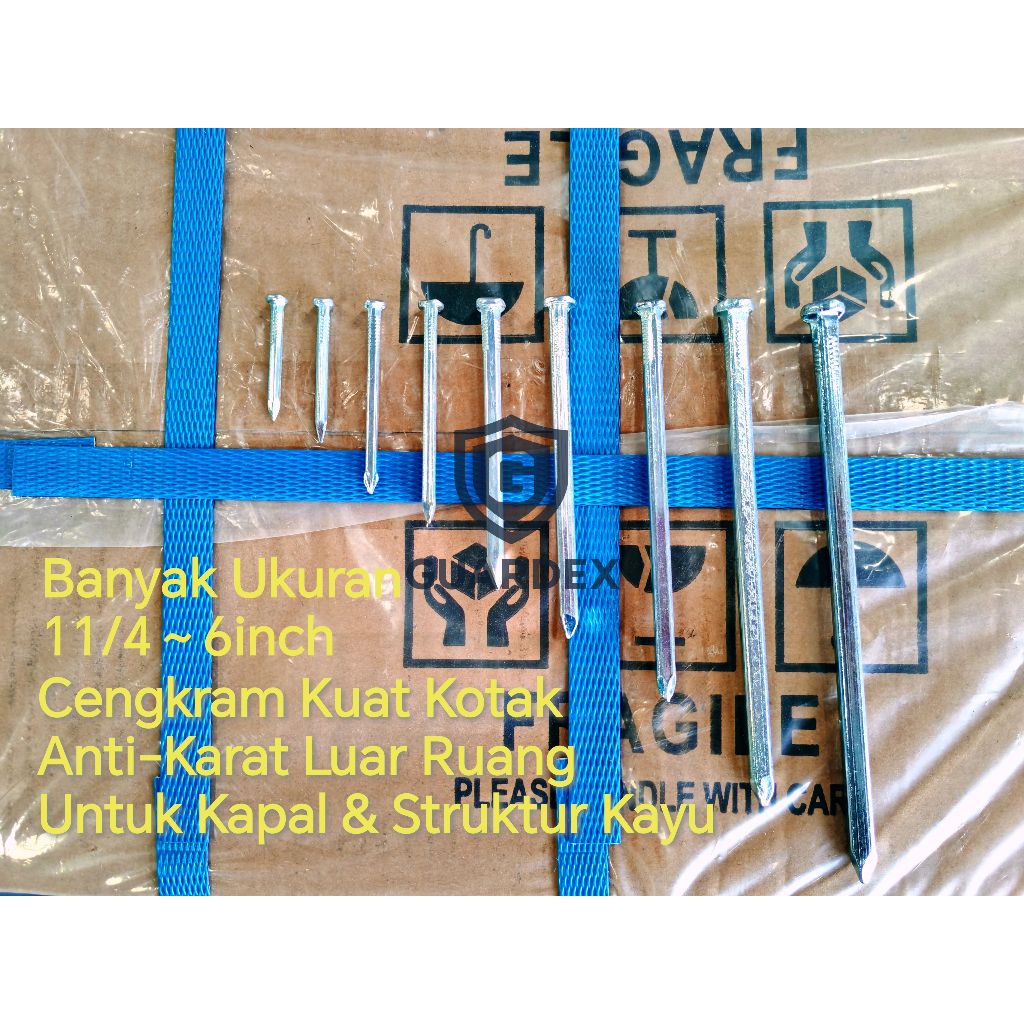 Paku Kapal / Paku Perahu 1kg – Anti Karat • Kuat & Tahan Lama • Untuk Kayu Kapal & Outdoor 1¼–6 Inch