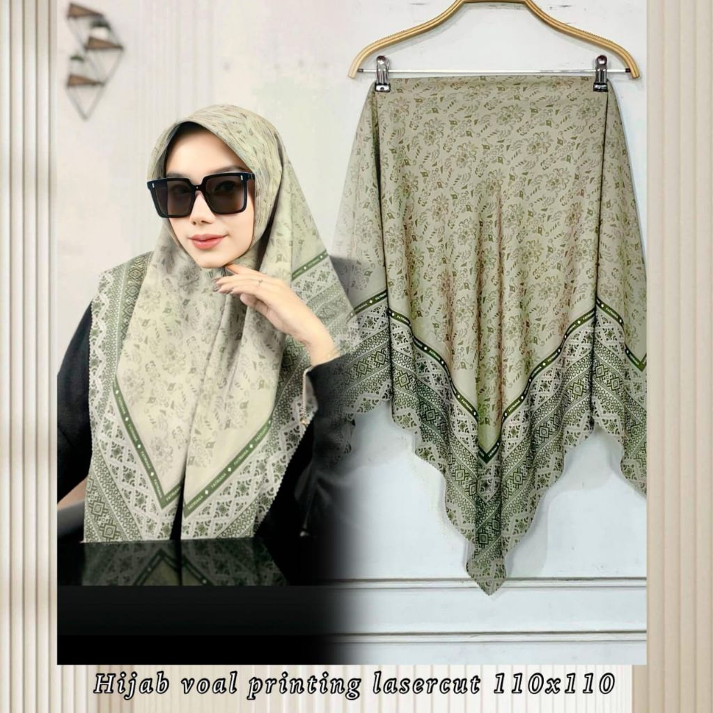 ( FREE POUCH) HIJAB VOAL MOTIF TERBARU