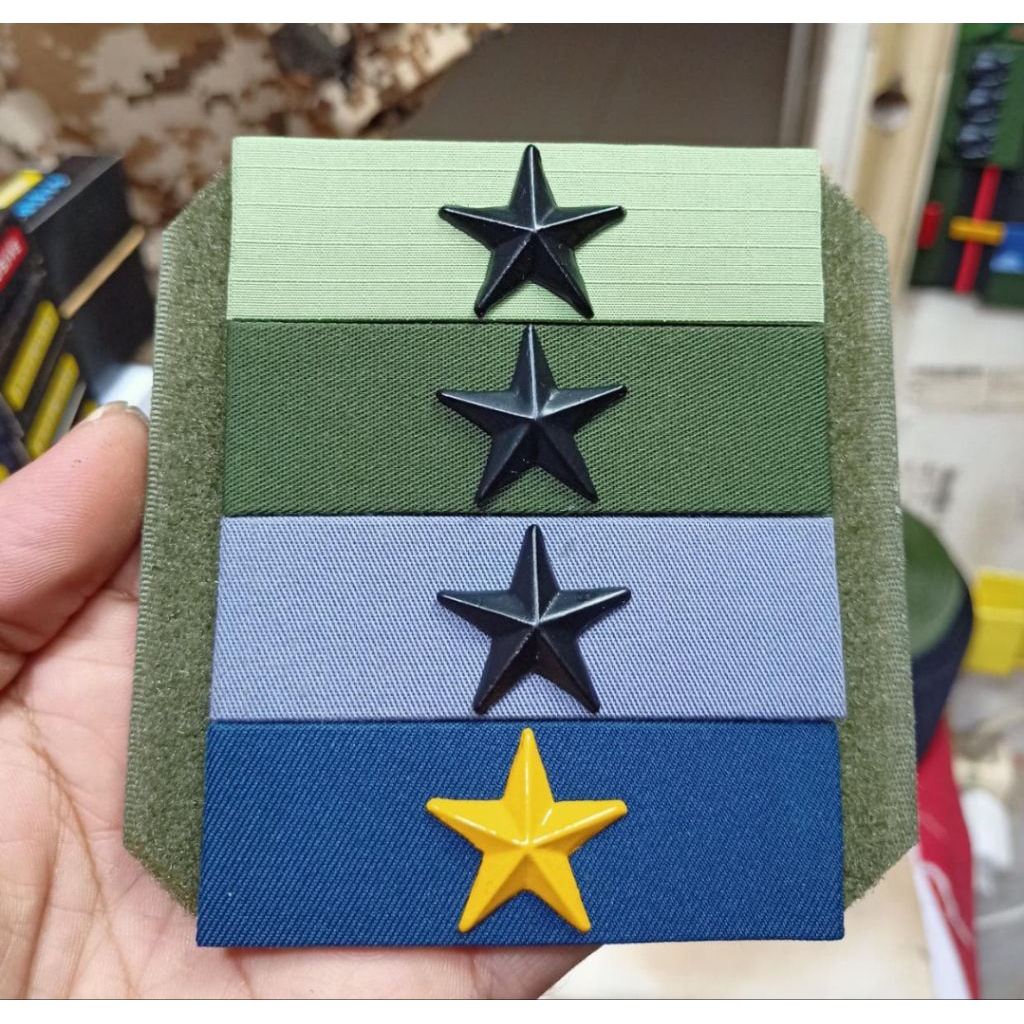 Pangkat Topi Pet PDL TNI Brigjen Ad Al dan Au Model Timbul