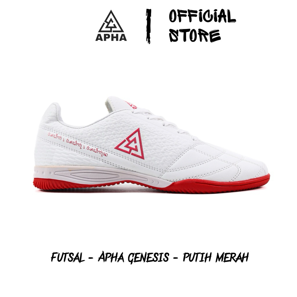 APHA - Sepatu Futsal Apha Genesis Putih Merah