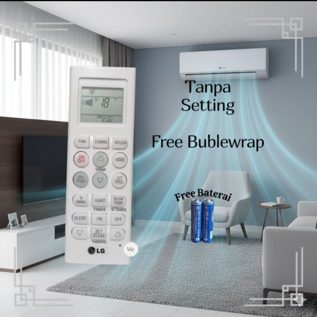 REMOTE AC LG HERCULES AKB73315604 ORIGINAL QUALITY - FREE BATERAI 2 PCS