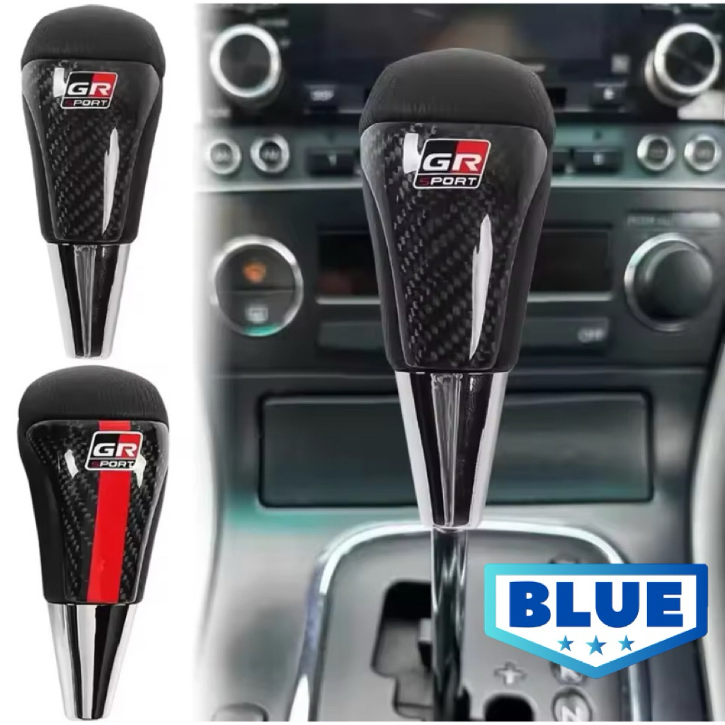 Knob Persneling Tuas Gigi TRD Karbon Kayu Silver MATIC untuk Toyota Innova, Rush, Avanza, Yaris, Alp