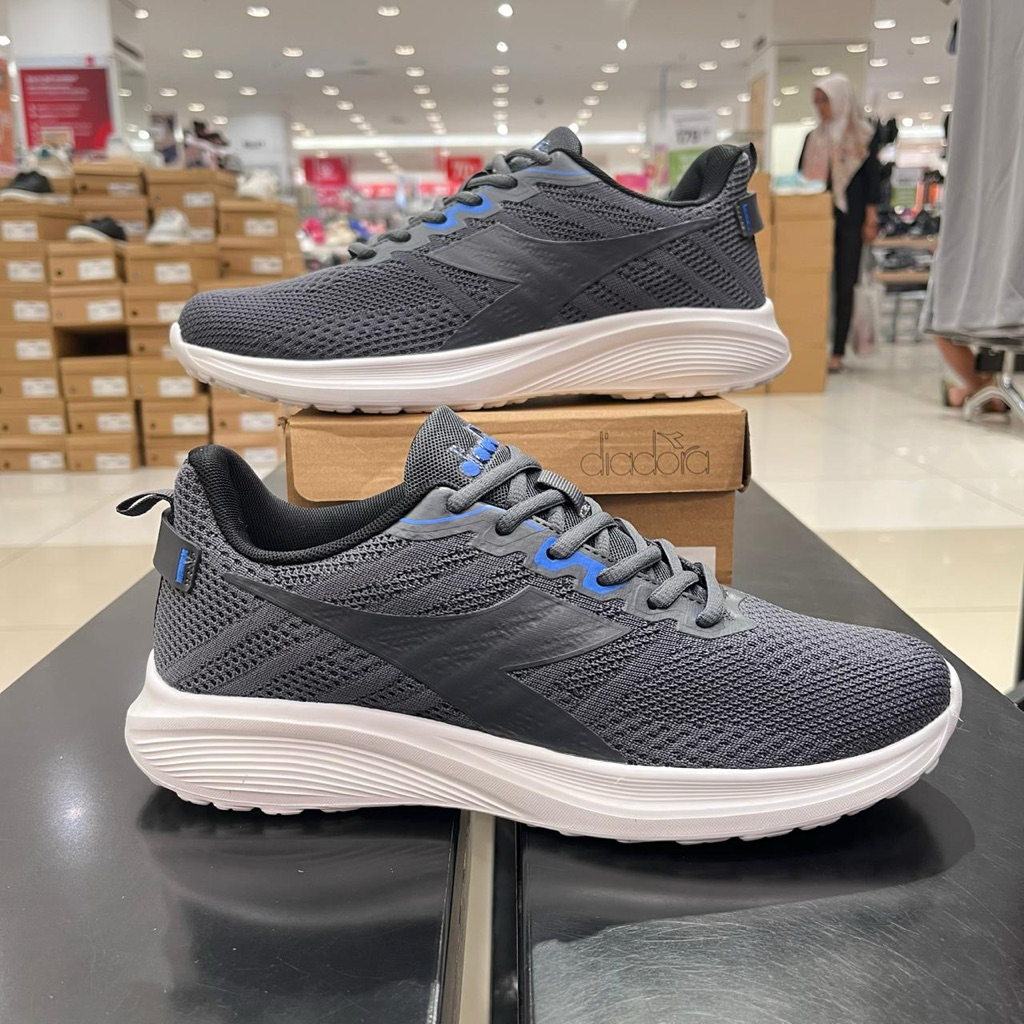 (DIAX25F0401D) Diadora Nylon Men's Running Shoes - Dark Grey ORIGINAL