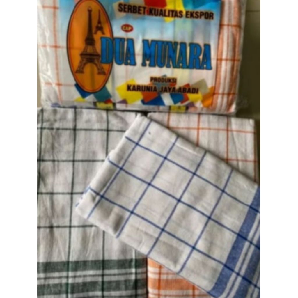 3 Pcs Serbet dapur dua munara ukuran jumbo 58x60 katun tebal dan lembut
