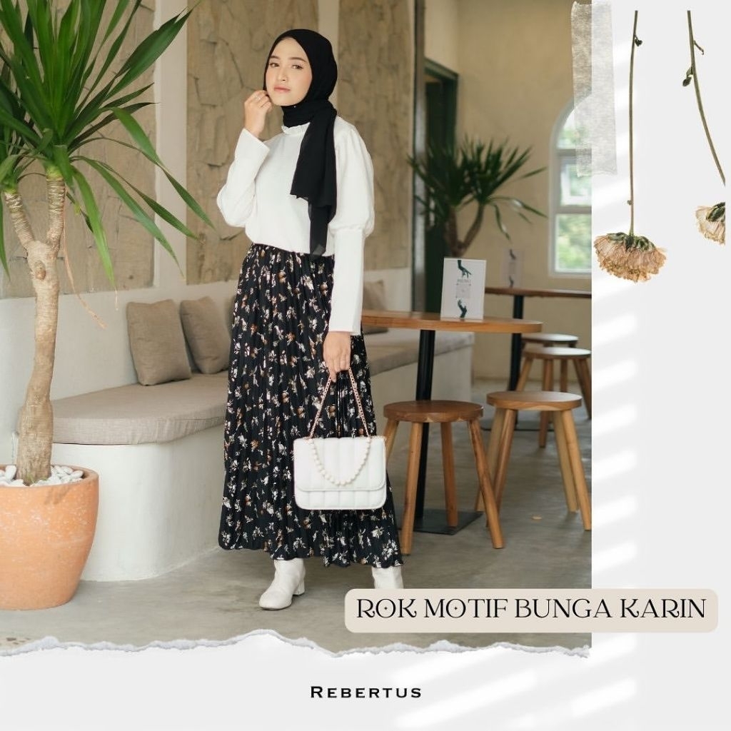 ROK PLISKET / ROK PLISKET MOTIF BUNGA / ROK PLISKET MOTIF PREMIUM / ROK PLISKET PANJANG