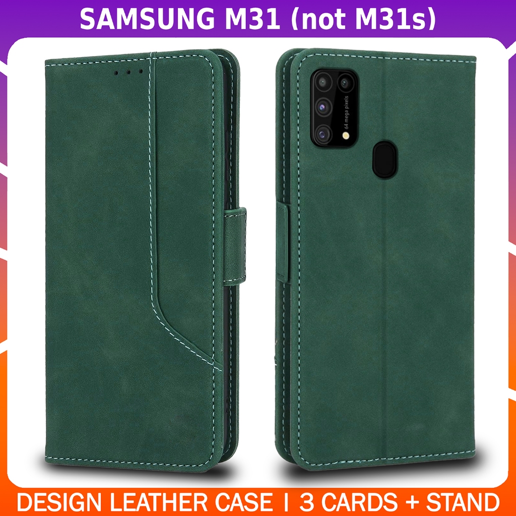 Premium Leather Wallet Flip Case with Stand SAMSUNG GALAXY M31