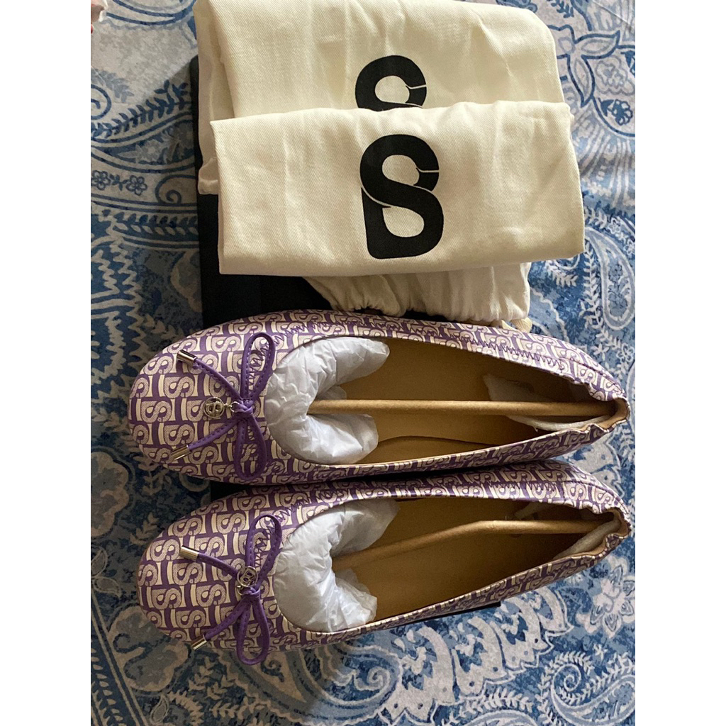 Lavender Size 38 Bimu Flat Shoes Buttonscarves baru dan siap kirim
