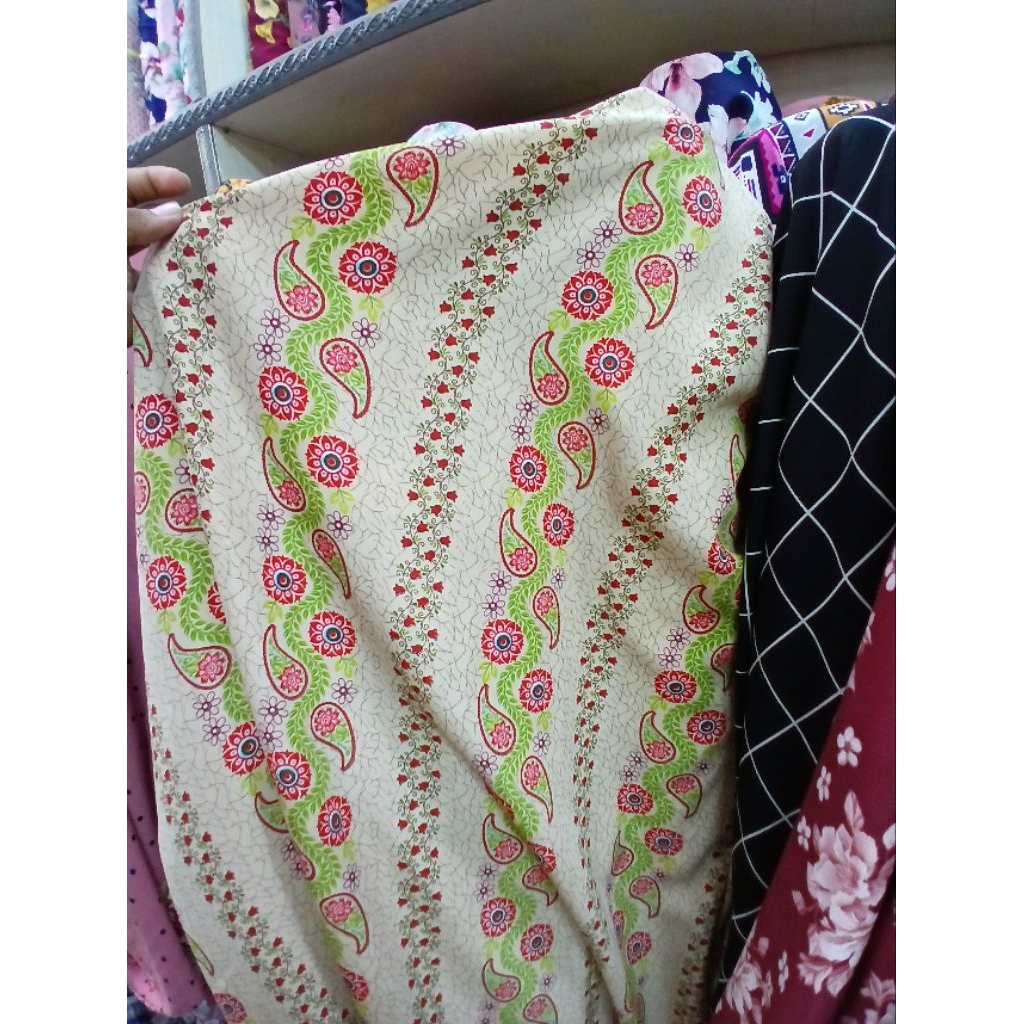 Kain/Bahan wolpis motif premium meteran//Bahan wolpeach motif//Kain wolfis meteran(WK15)