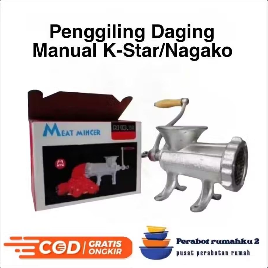 Penggiling Daging / Gilingan Daging Manual K-Star/Nagako | No.8, No.10, No.12
