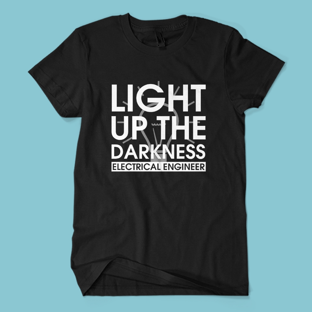 Kaos Distro Premium ELECTRICAL ENGINEER LIGHT UP - Baju Jurusan Profesi Teknik Listrik Unisex Dewasa