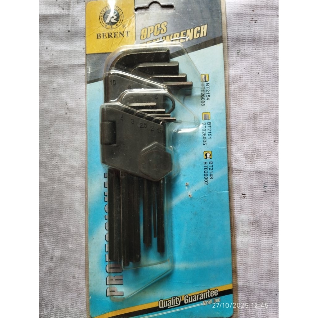 promo cuci gudang kunci L segi dan bintang 9 pcs BERENT stok lama kualitas bagus