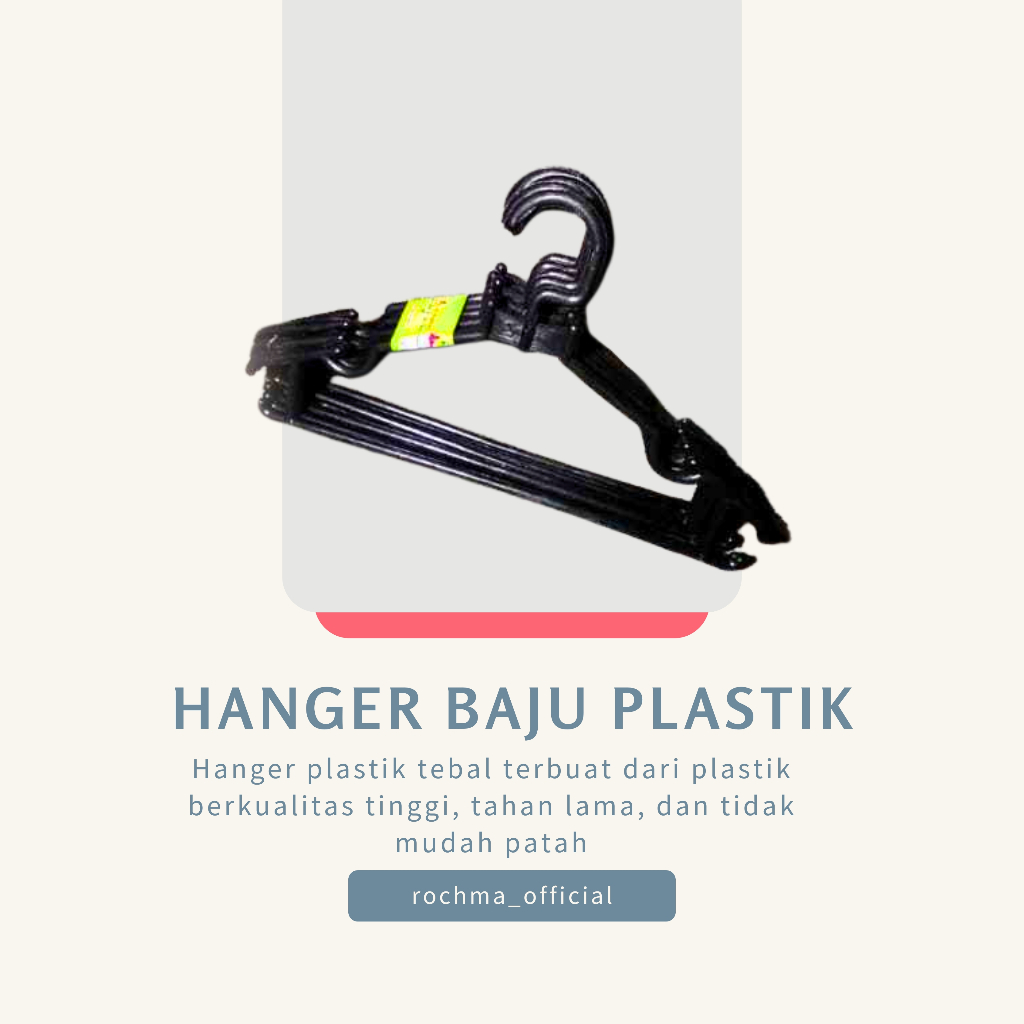 HANGER BAJU PLASTIK TEBAL GANTUNGAN BAJU PLASTIK