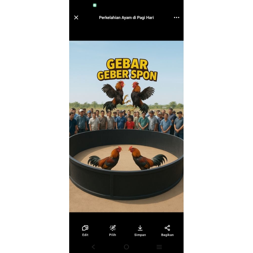 Geber Ayam Aduan Bulat Diameter 3m Bahan Spon EVA Tebal 20mm Warna Hitam Polos