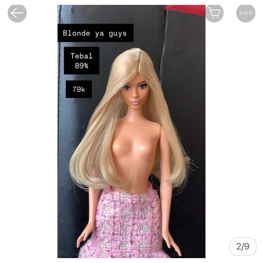 wig doll 1/6 wig boneka berbies wig boneka cantik