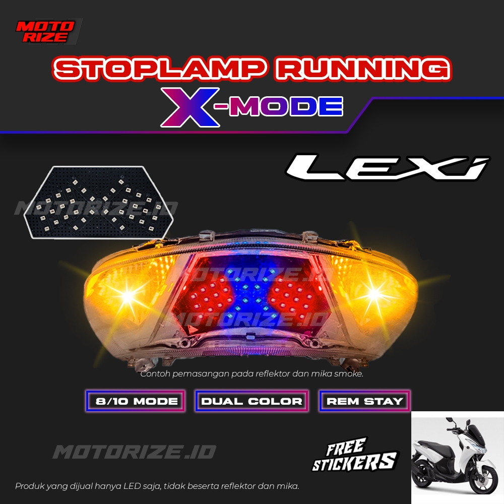 STOPLAMP RUNNING X MODE LEXI LAMPU REM LED MOTOR VARIASI LAMPU MOTOR YAMAHA LEXI